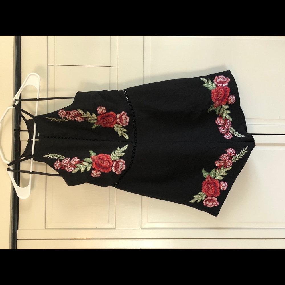Only worn once high neck rose romper